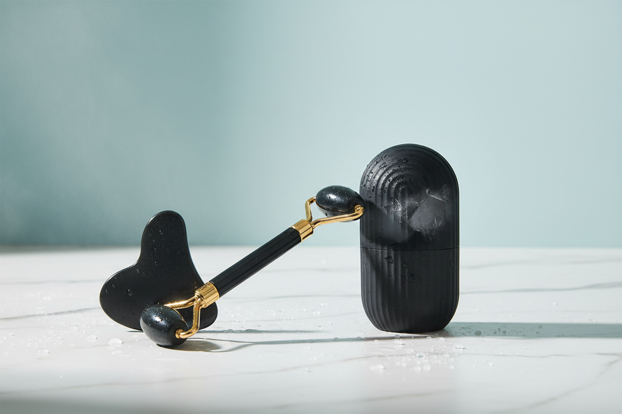 3-Piece Ice Face Roller & Gua Sha Set - elegant hero image